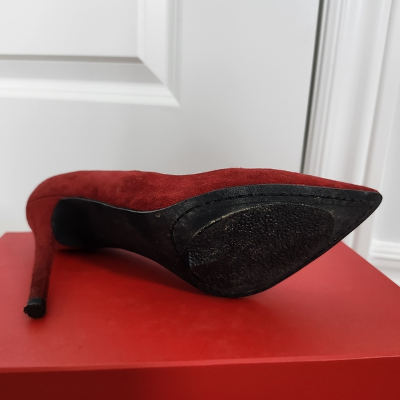 Red Suede Heels - Picture 3 of 6